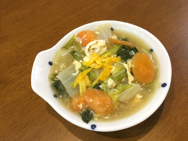 柚子が香る！たっぷり野菜のとろとろあんかけ卵とじ