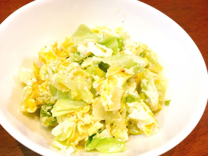 レンジで簡単 キャベツと卵のマヨサラダ 家飲み簡単おつまみレシピ
