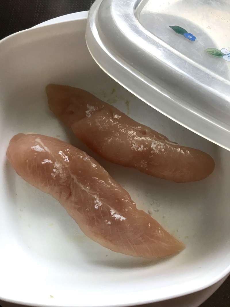 水ナスとささ身の和え物手順1